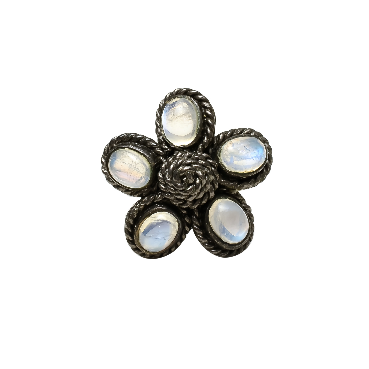 Vintage-Inspired Moonstone Floral Ring